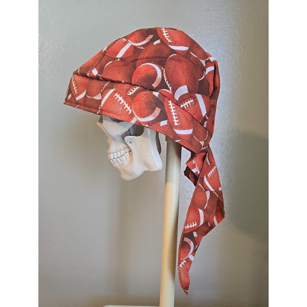 Football Do-Rag Skull Cap w/sweatband, biker, new w/tag, made in the US